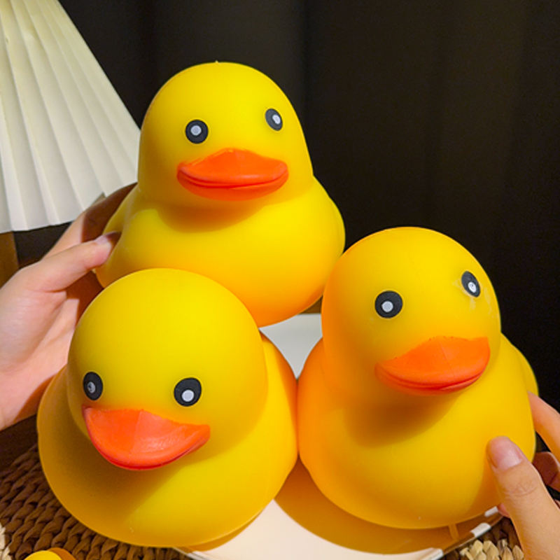 Jumbo Yellow Duck Squishy – Stretchy TPR Stress Relief Squeeze Toy