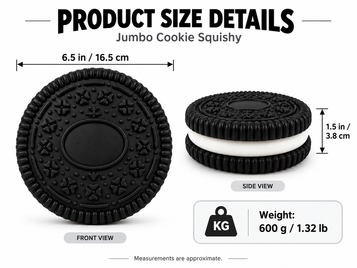 Jumbo Cookie Squishy – Galleta Antiestrés Sticky, Lavable y Reutilizable