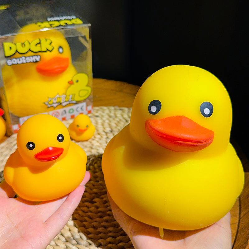 Jumbo Yellow Duck Squishy – Stretchy TPR Stress Relief Squeeze Toy