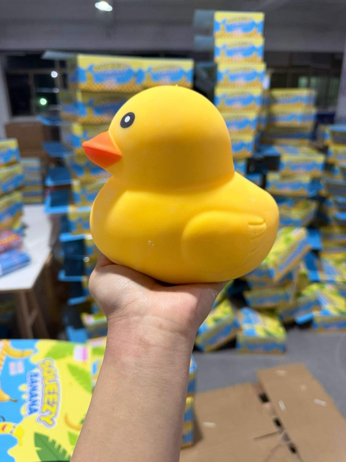 Jumbo Yellow Duck Squishy – Stretchy TPR Stress Relief Squeeze Toy