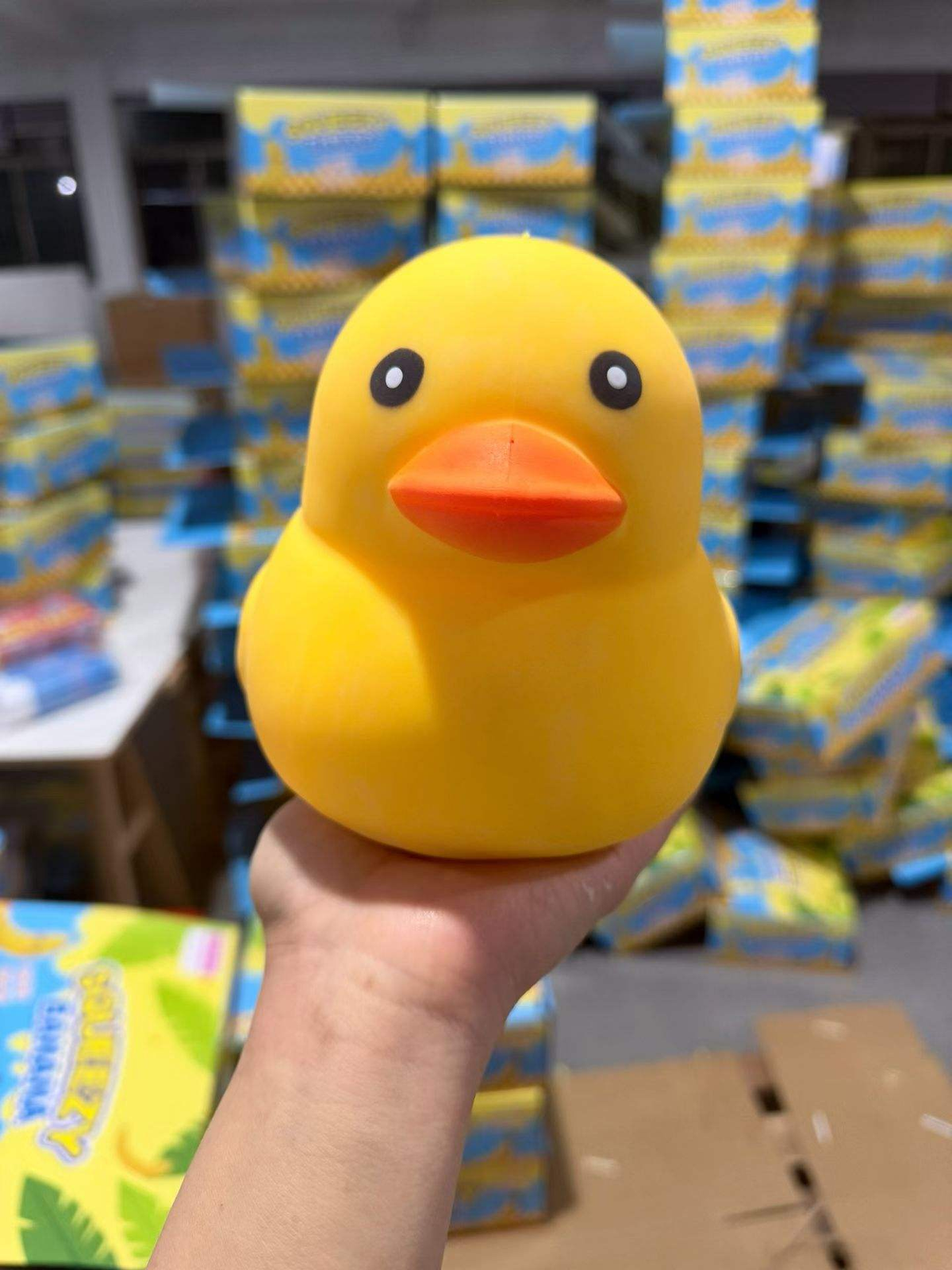 Jumbo Yellow Duck Squishy – Stretchy TPR Stress Relief Squeeze Toy