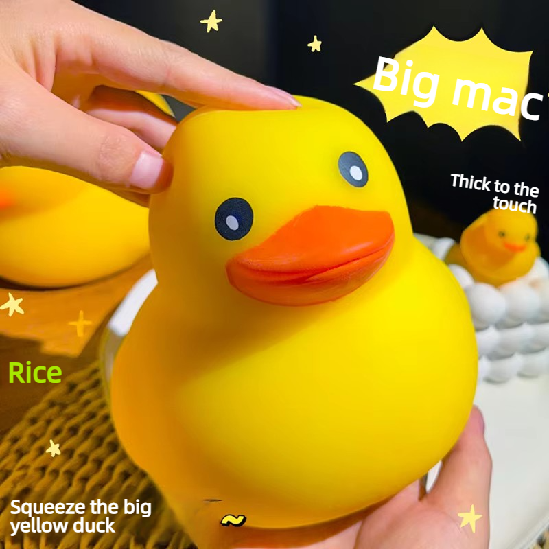 Jumbo Yellow Duck Squishy – Stretchy TPR Stress Relief Squeeze Toy
